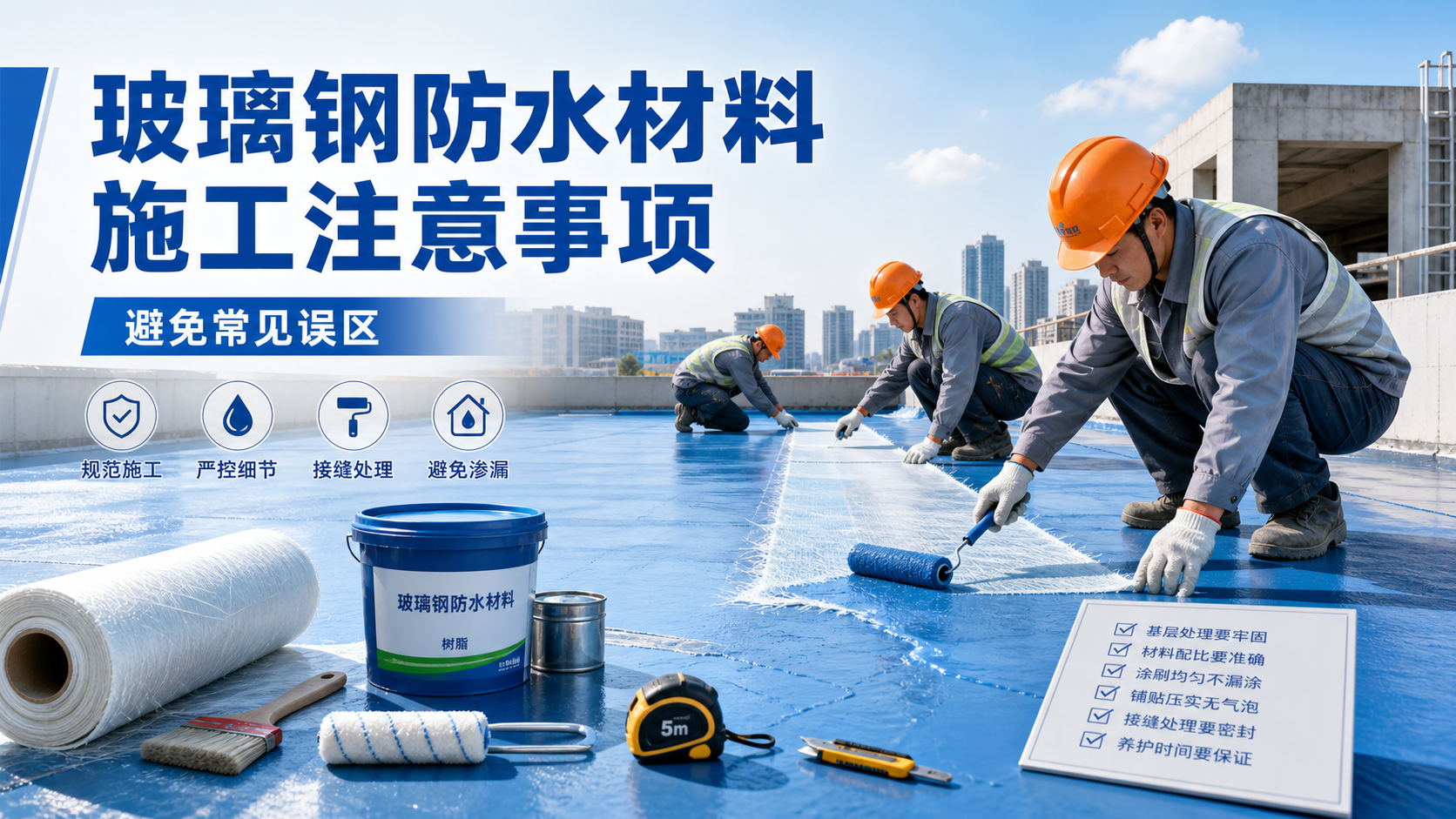 玻璃钢防水材料施工注意事项，避免常见误区 三门峡 版